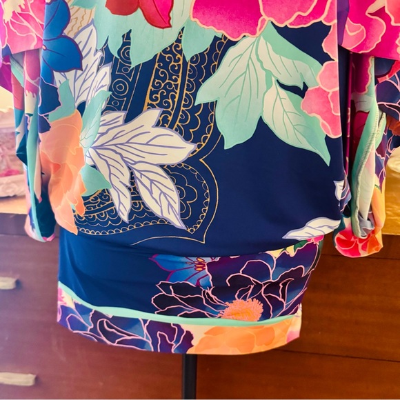 Floral Kimono Sleeve Mini Dress - Picture 3 of 5